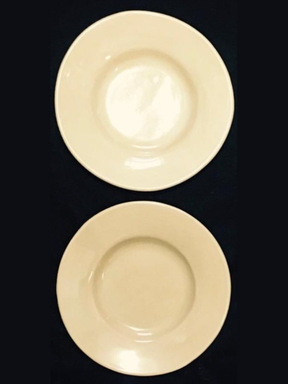 Lot of 2 Pottery Barn 12" Dinner Plates - Sausalito - Cream Yellow